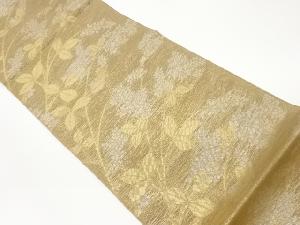 紗 草花模様織出し袋帯